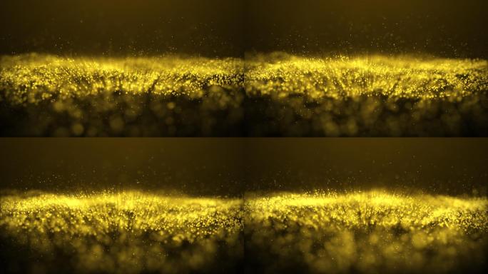 金色波浪粒子背景素材