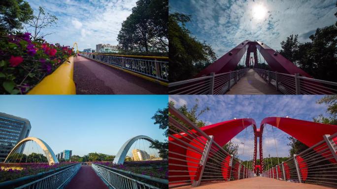 4K延迟广州市黄埔区彩虹桥、尖端山公园