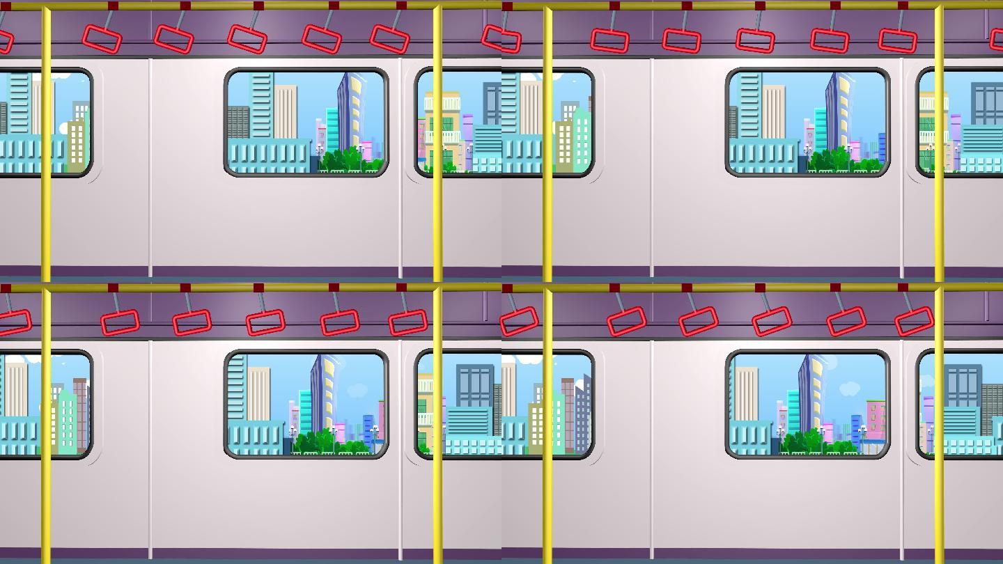 4K公交车车厢小品背景-循环