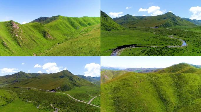 甘南草原山最美风景航拍S