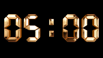 5分钟金色立体倒计时(带通道)视频素材