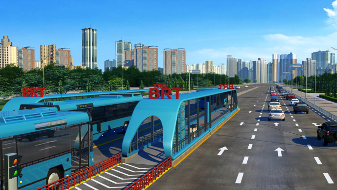 BRT城市快速交通三维演示镜头