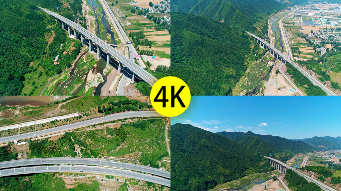 山间的高速公路航拍4K