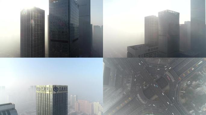 兴业银行、雾霾、辽宁沈阳、文化路、东北