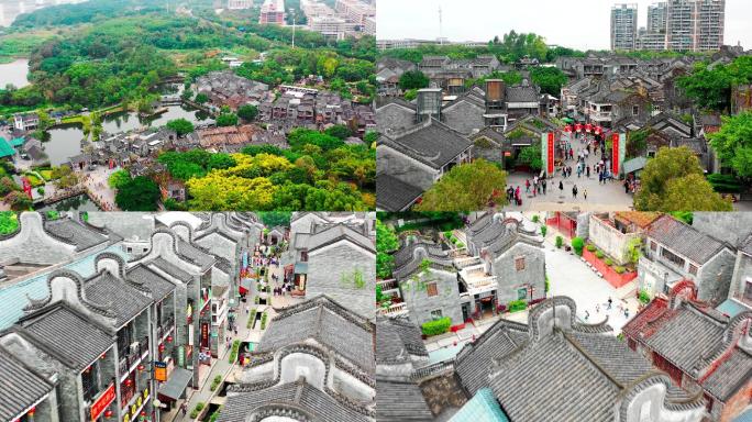 广东岭南文化建筑4k航拍