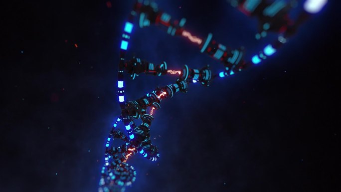 科幻微观DNA双螺旋结构科技背景