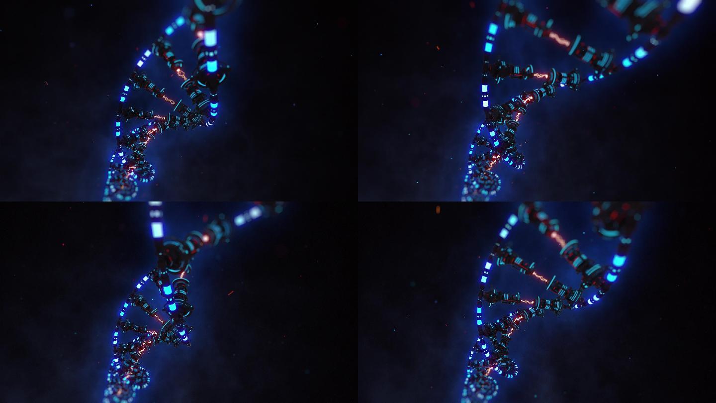 科幻微观DNA双螺旋结构科技背景