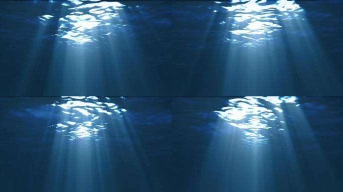 4K海底世界中间光循环舞台背景