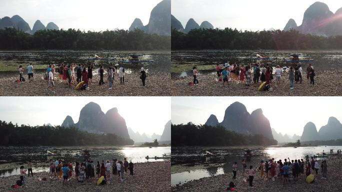桂林漓江唯美二十元人民币背景风景