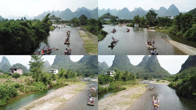4K航拍桂林漓江遇龙河唯美风景素材