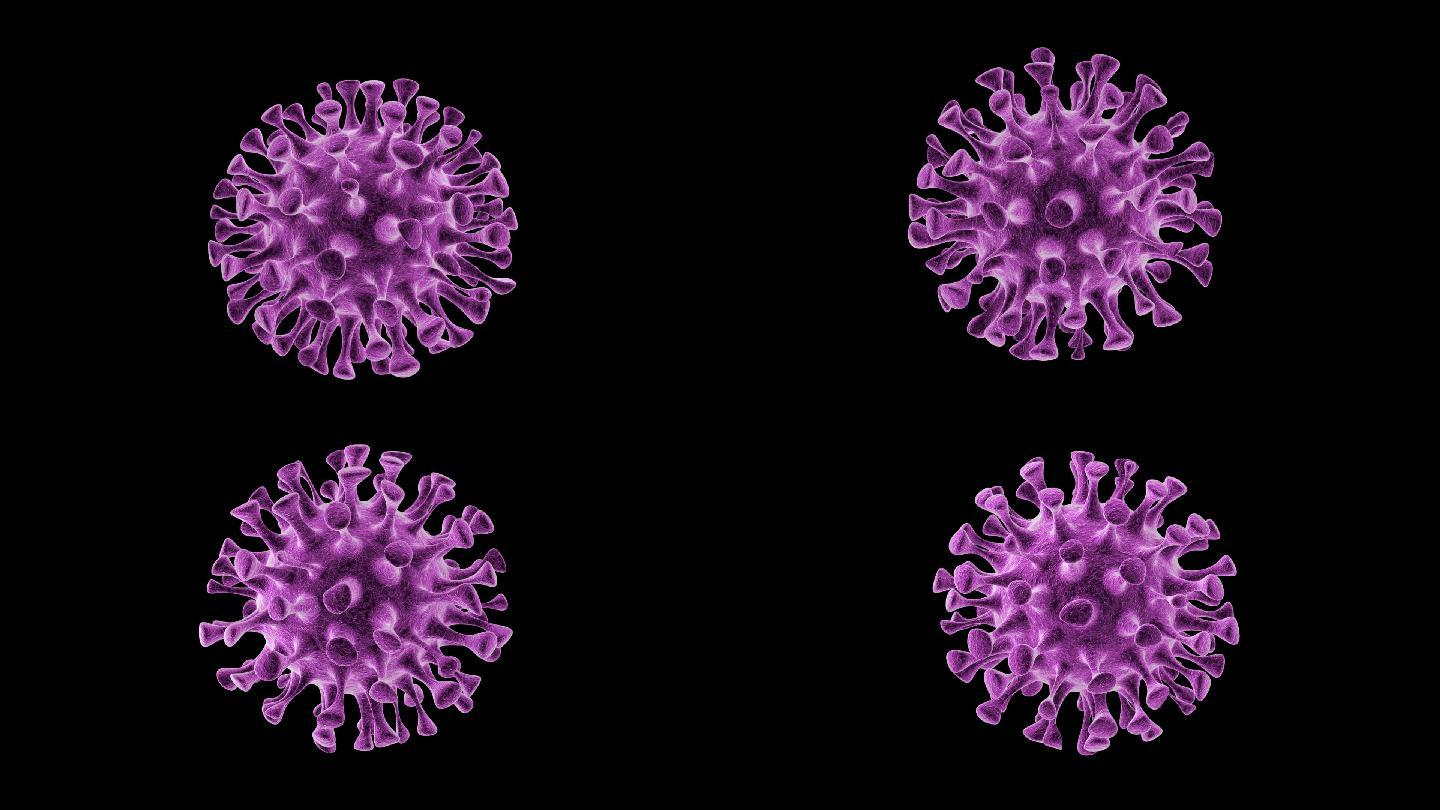 C4D渲染紫色病毒旋转素材