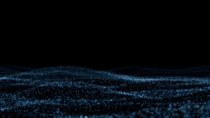 4K蓝色粒子海面波浪（循环通道）