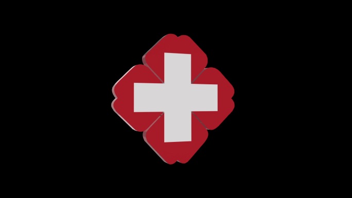 红十字标志3Dlogo角标带通道