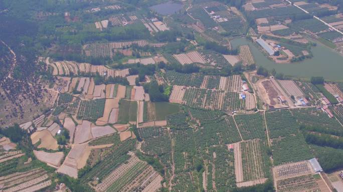 4k航拍视频基本农田北方山岭土地