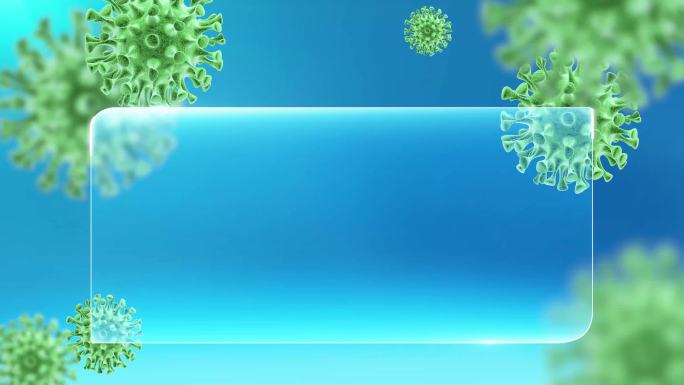 4K绿色病毒动画蓝色底板循环背景