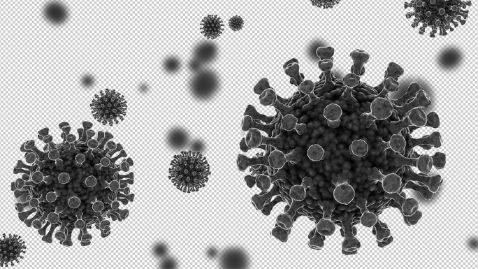 新型冠状病毒高清高精度视频素材灰度