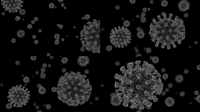 新型冠状病毒高清高精度视频素材灰度