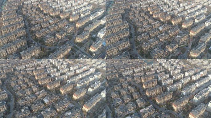 4k-log航拍视频山东泰安城市疫情空城