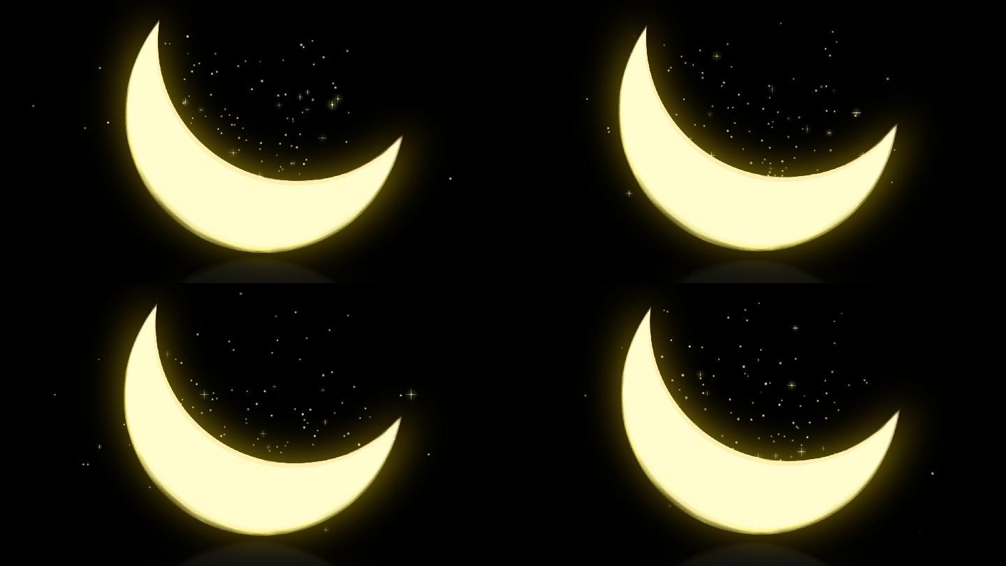 卡通月亮星光前景视频——无缝循环