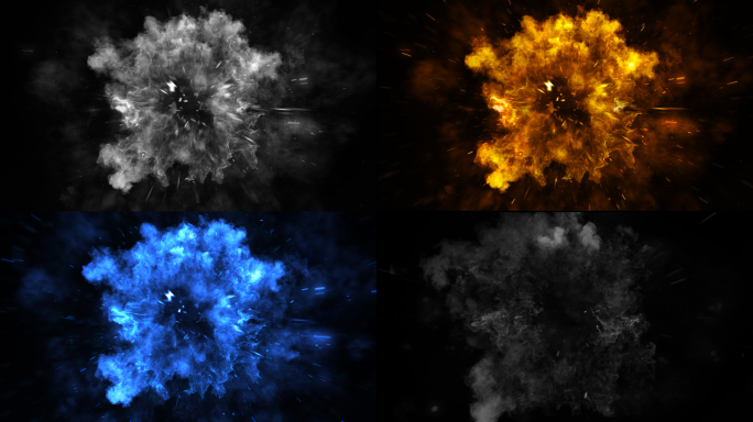 烟雾爆炸粒子冲击波三色