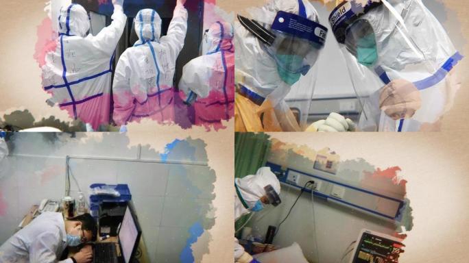 武汉医护人员抗击疫情水墨形象展示