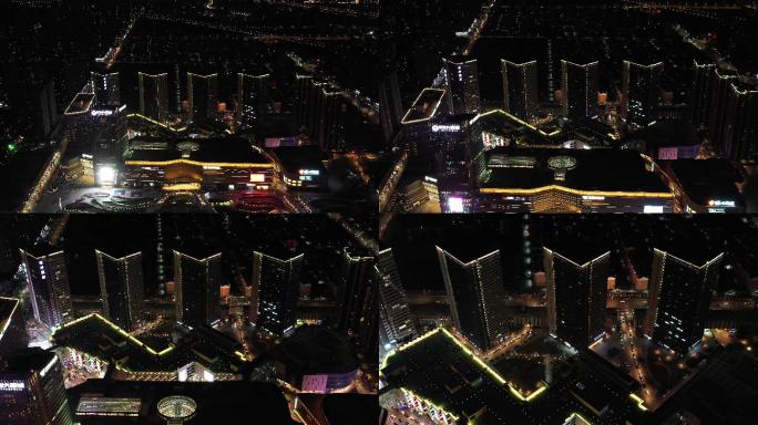 银川大阅城夜景航拍4K
