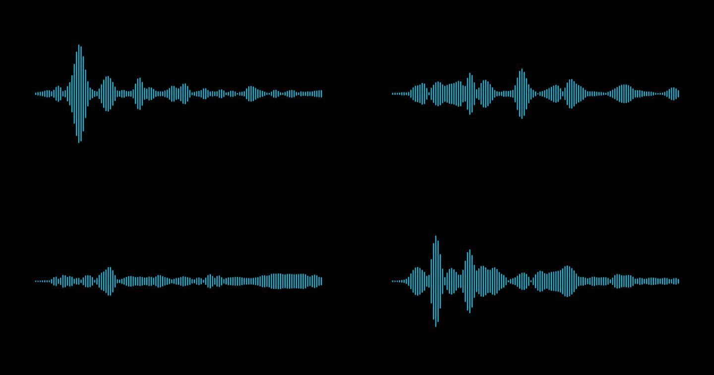 声音绿光音频声波【透明背景】