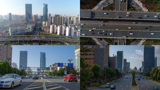 4K航拍昆明城市街景