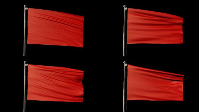 C4D渲染的循环红色旗帜