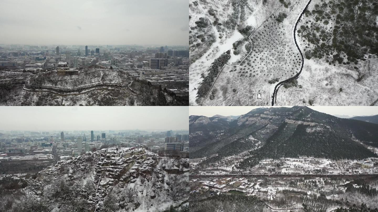 雪后济南山林城市——千佛山旅游路