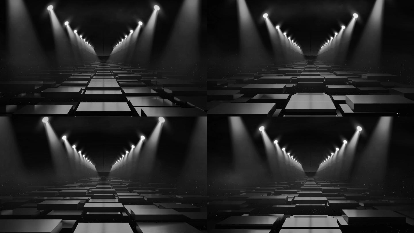 t台走秀灯光黑白空间背景