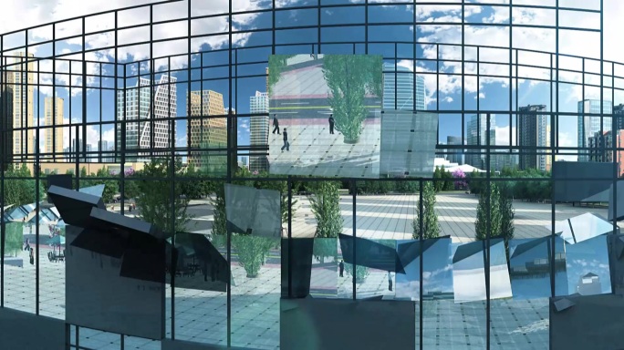 一分钟通用三维城市建筑生长动画镜头