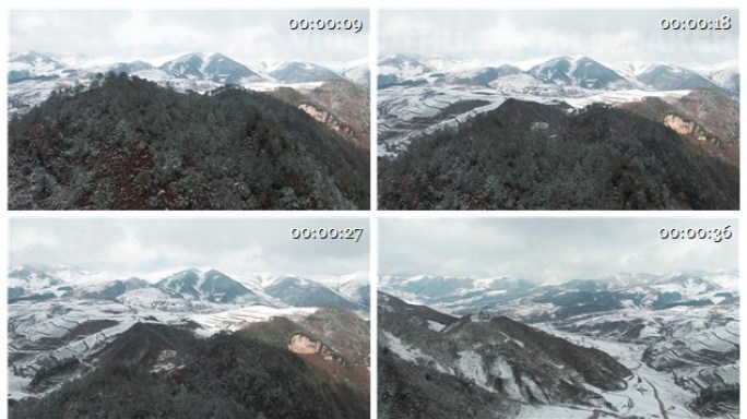 原创实拍大气震撼高原雪山下雪雪景