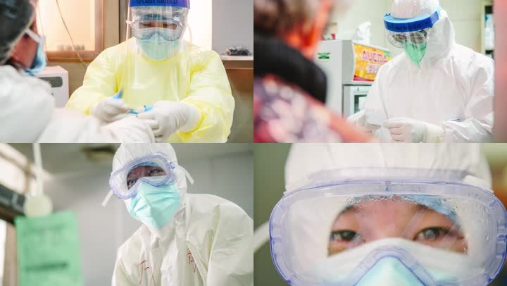 医护人员抗击武汉疫情新型冠状病毒静帧