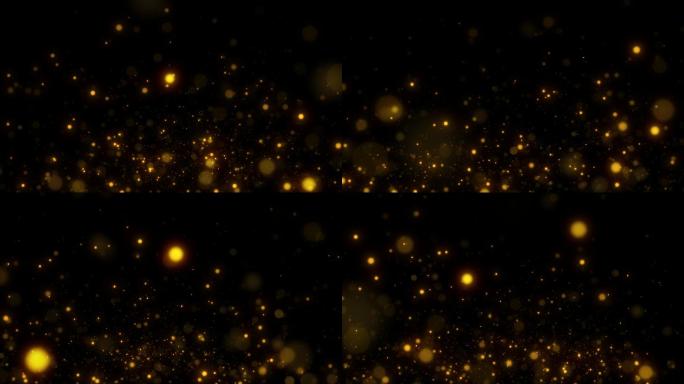 无缝循环金色粒子光斑-透明通道