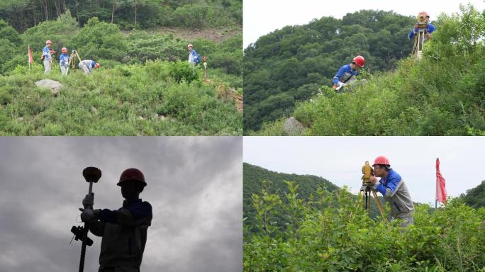 地矿人员在山间进行索道测绘003