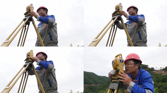 地矿人员测绘索道建设置控制点标记004