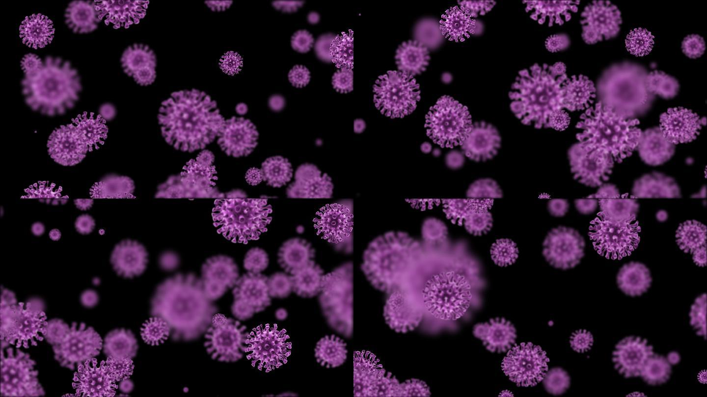 4K紫色新冠病毒上升循环