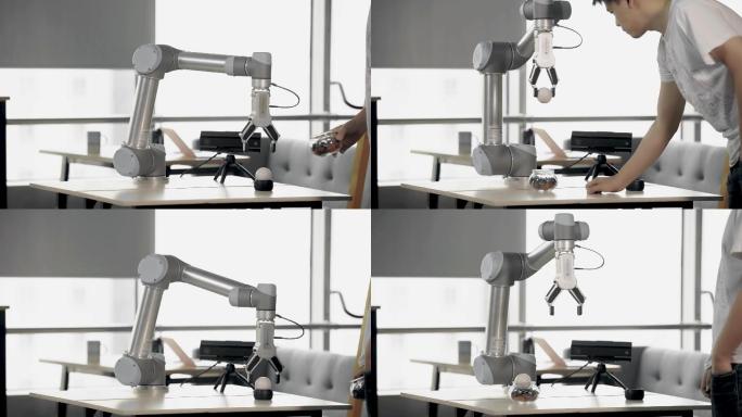 机械臂人工智能摄像机识别自动跟踪4K素材