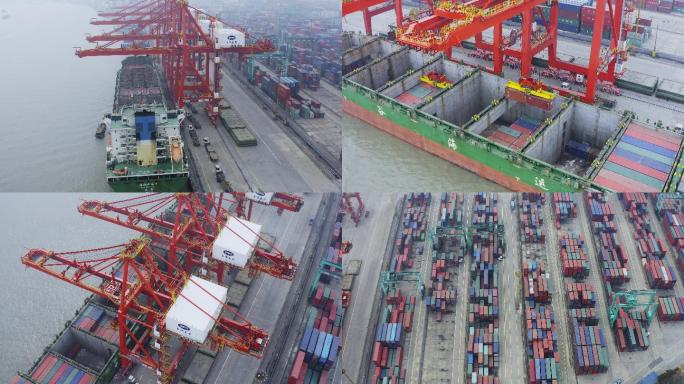 上海港码头集装箱装卸