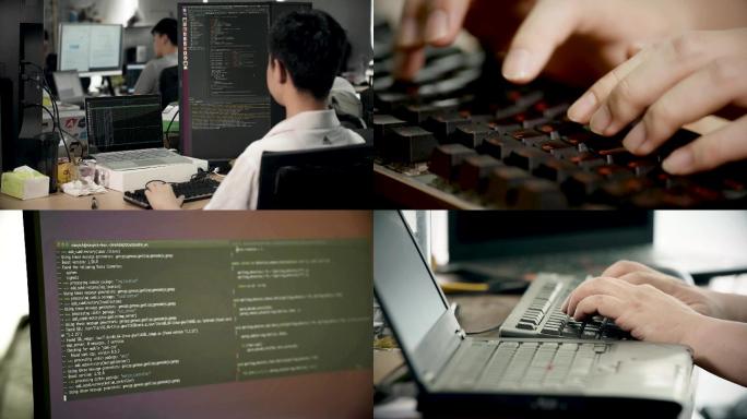 程序员程序猿编程敲击键盘打字4K素材