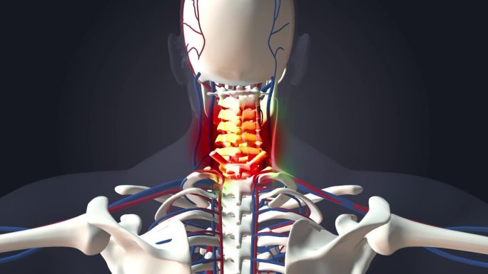 三维颈椎疼骨骼人体