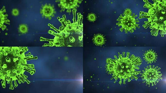 绿色冠状病毒镜头推动素材3