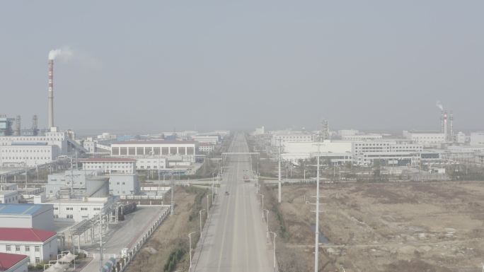4kD-log航拍新河化工厂工业区道路