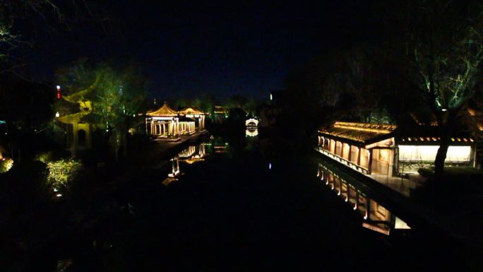 大明湖风景区夜景