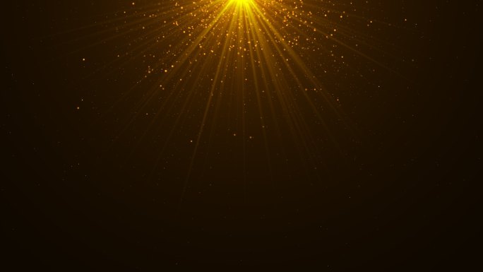 金色粒子光芒四射唯美浪漫光束透明通道