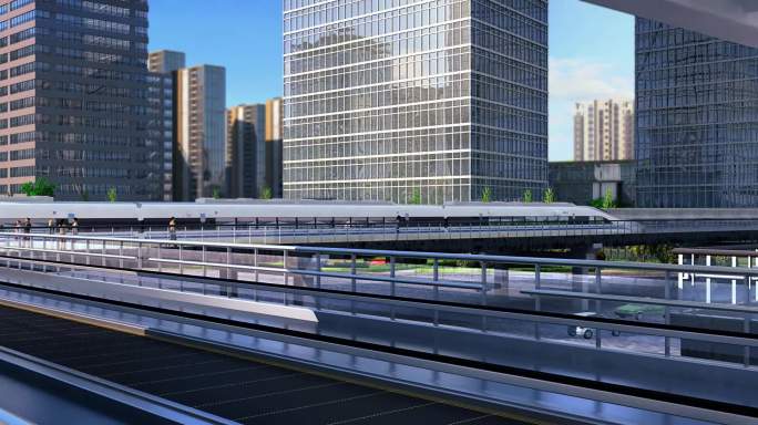 三维智能交通城市地铁动画地铁车厢让