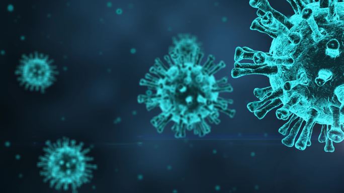 蓝色冠状病毒镜头推动素材2