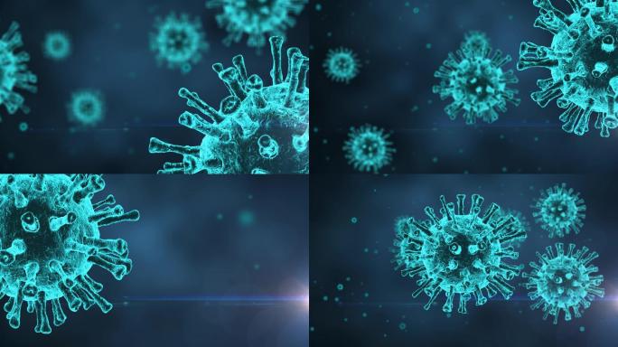 蓝色冠状病毒镜头推动素材2