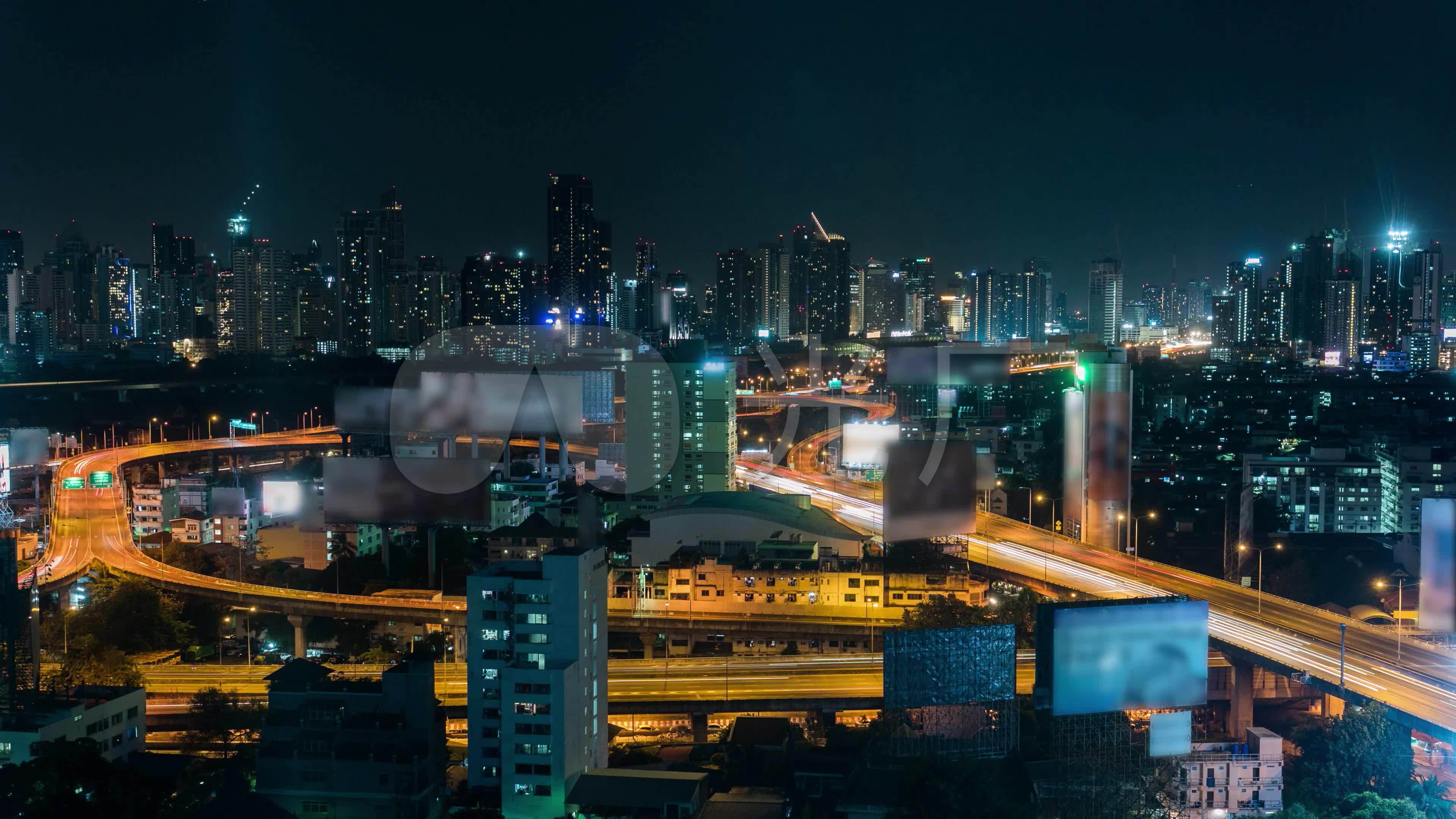 4k-城市夜景灯火通明